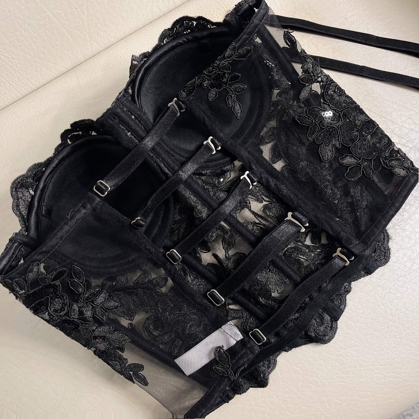 CORSET GLITTER NEGRO