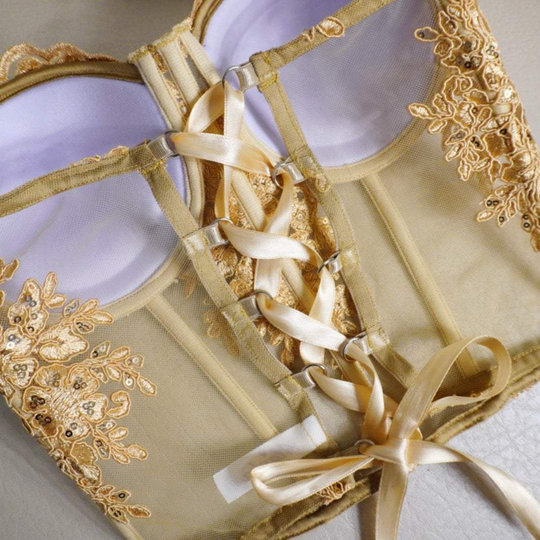 CORSET GLITTER DORADO