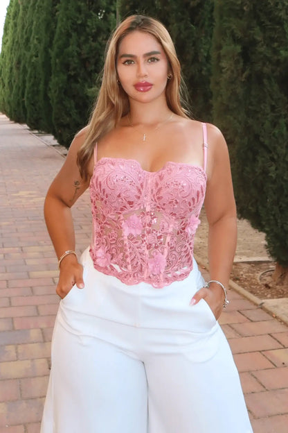 CORSET GLITTER ROSA